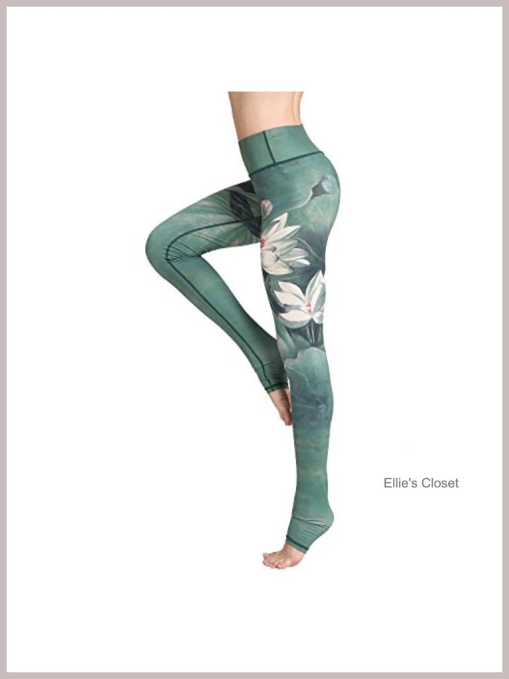 High Waist Tummy Control Stirrup Yoga Leggings Printed Power Flex Capris
